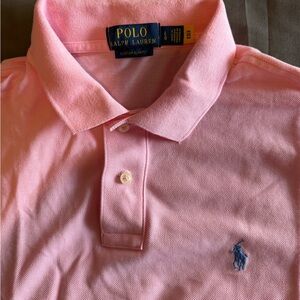 Ralph Lauren Pink Polo Shirt with Blue Logo